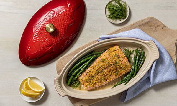 Lemon Dill Salmon with Sesame Green Beans