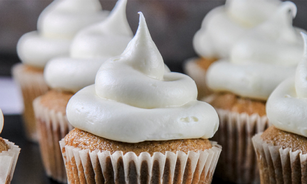 Pumpkin Spice Cupcakes with Maple Cream Cheese Frosting