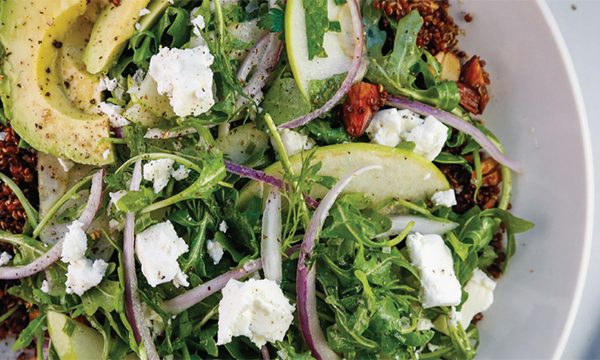 Arugula, Avocado, and Quinoa Salad with Mint and Feta