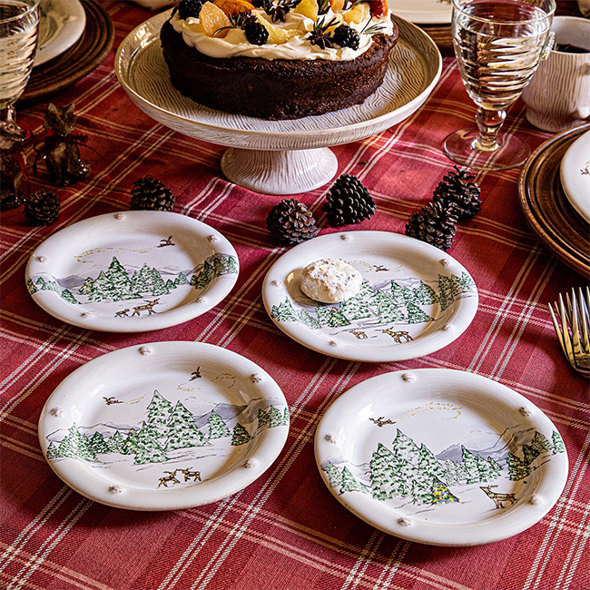 Juliska Berry & Thread North Pole Side/Cocktail Plate Assorted | Set of 4