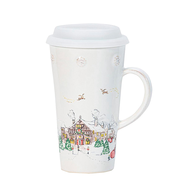 Juliska Berry & Thread North Pole Travel Mug with Silicone Lid