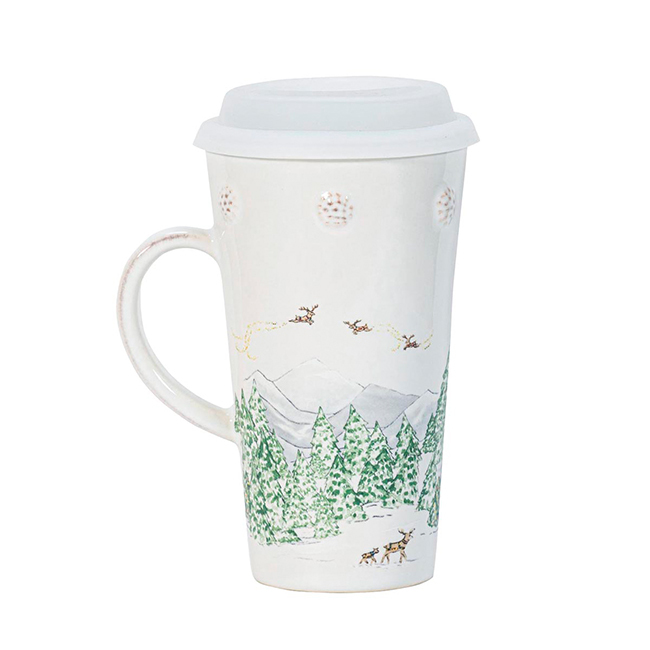 Juliska Berry & Thread North Pole Travel Mug with Silicone Lid