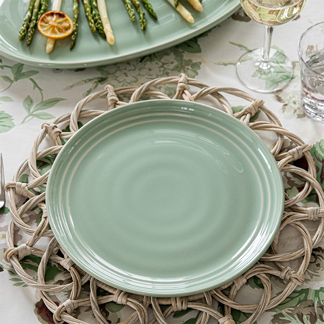 Juliska Bilbao Dinner Plate | Sage in situ