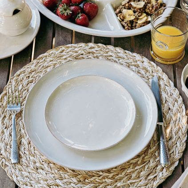 Juliska Puro Whitewash Coupe Dinner Plate Setting