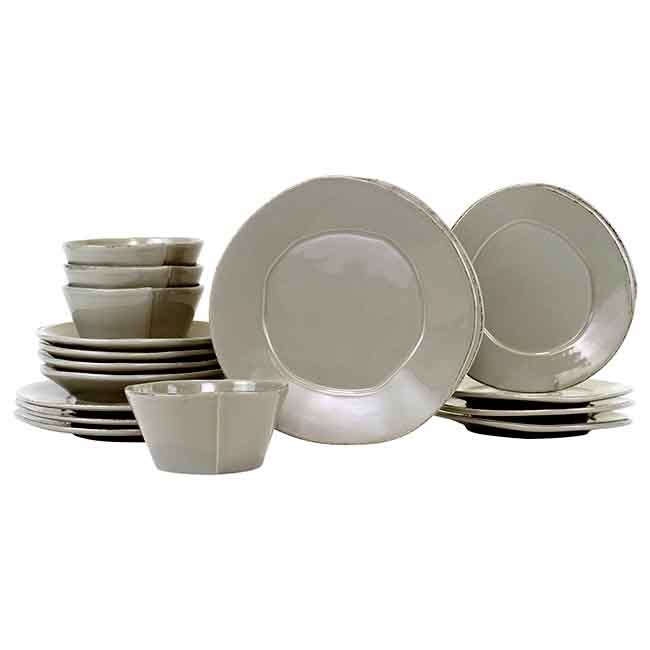 Lastra Sixteen-Piece Place Setting - Gray