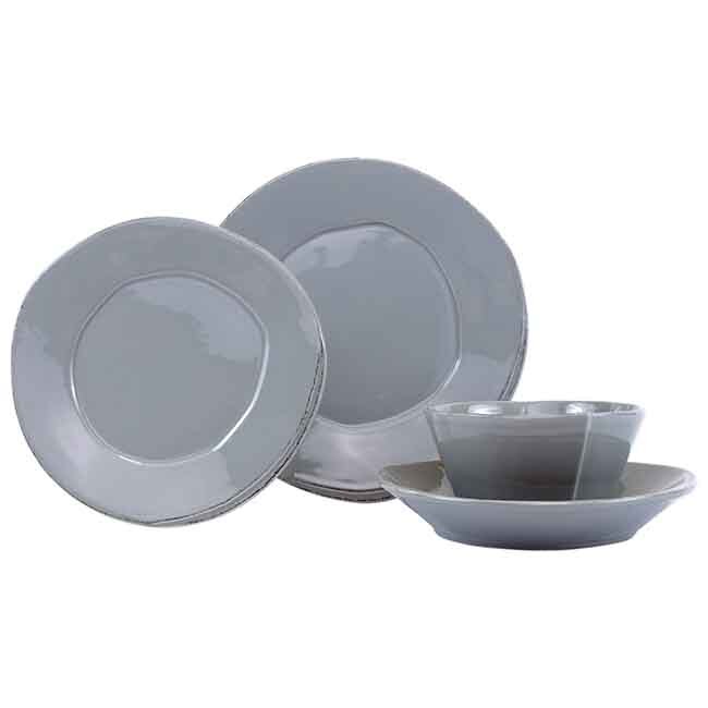 Vietri Lastra 4-Piece Place Setting - Gray