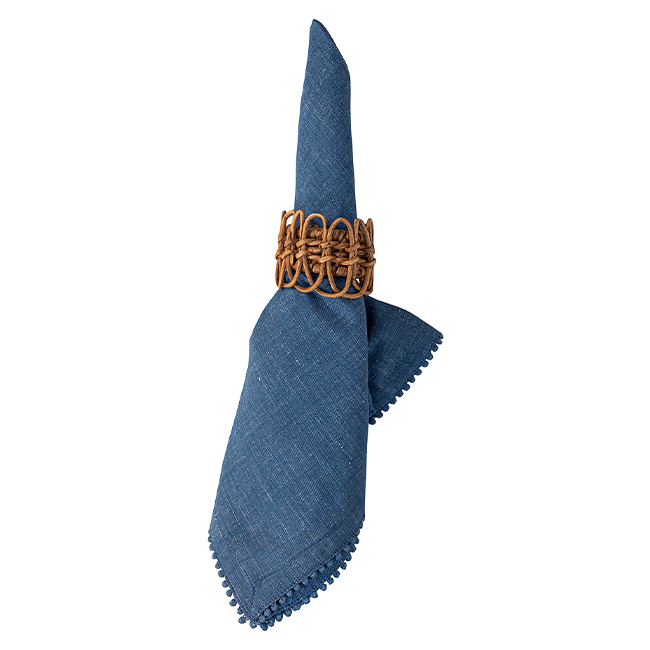 Juliska Berry Trim Napkin | Navy with napkin ring