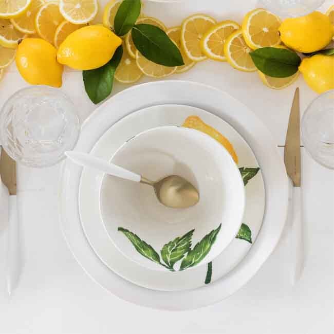 Vietri Limoni Cereal Bowl Place Setting