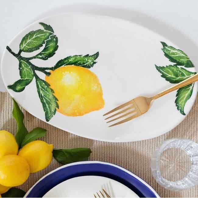 Vietri Limoni Small Oval Platter Lifestyle