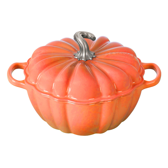 Le Creuset 4 Qt. Cast Iron Cocotte Figural Pumpkin Cocotte with Figural Knob | Persimmon