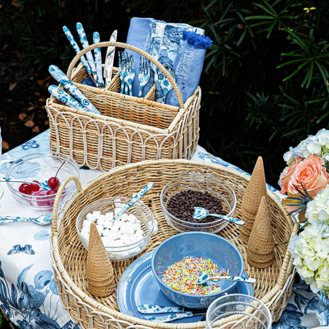 Juliska Berry & Thread Melamine Cereal/Ice Cream Bowl | Chambray - picnic