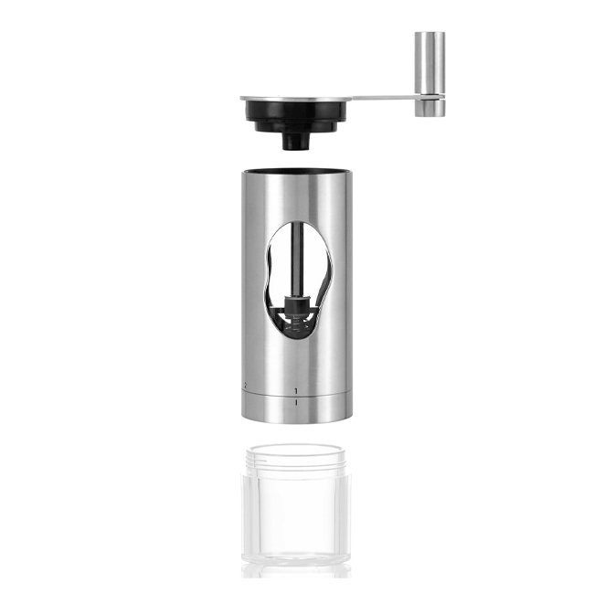 AdHoc Mrs. Bean Manual Stainless Steel Coffee Grinder with Adjustable Coarseness Settings