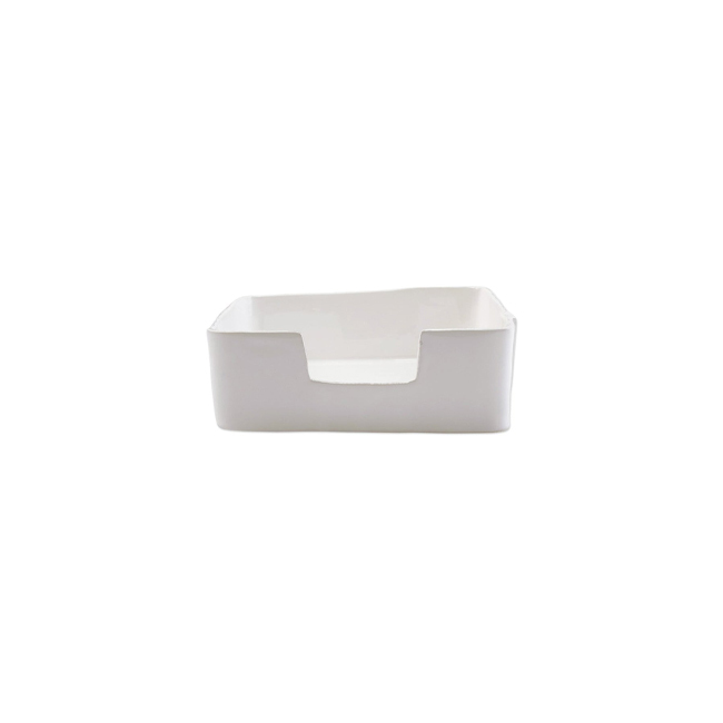 Vietri Melamine Lastra White Dinner Napkin Holder