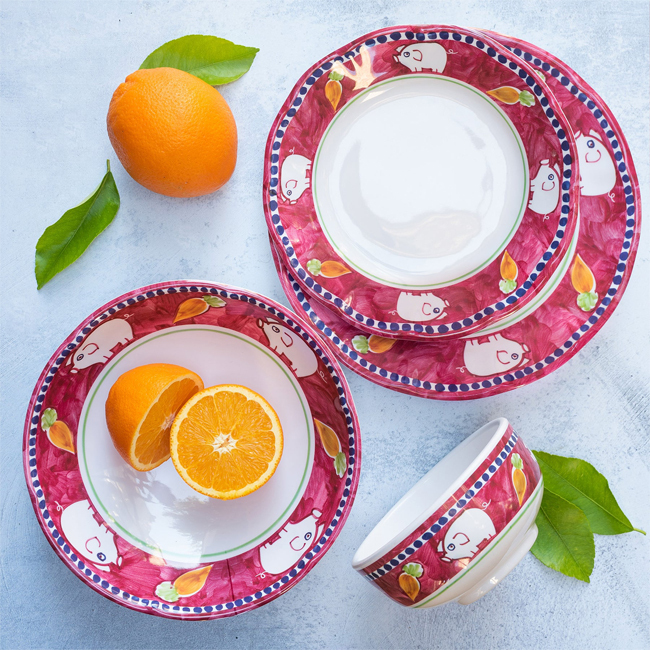 Vietri Campagna Melamine Salad Plate | Porco place setting