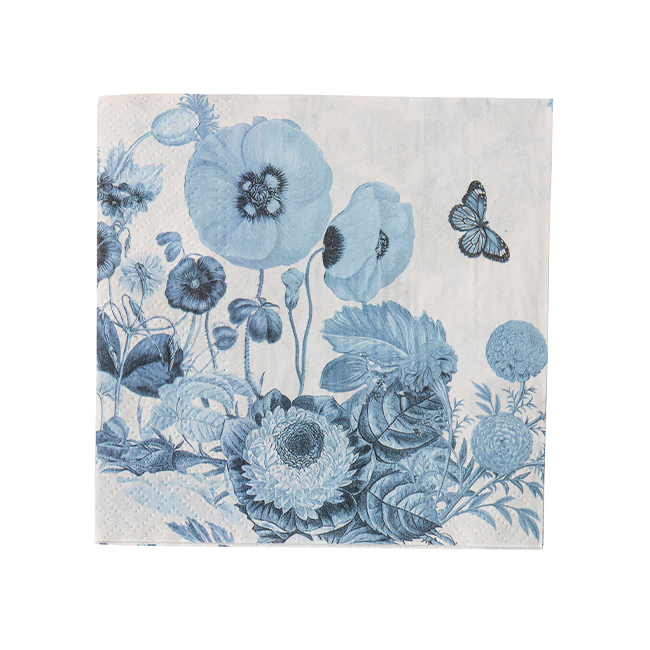 Juliska Field of Flowers Luncheon Paper Napkin - Chambray | Set of 20