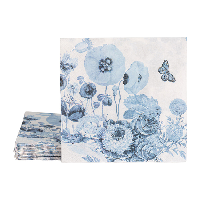 Juliska Field of Flowers Luncheon Paper Napkin - Chambray | Set of 20