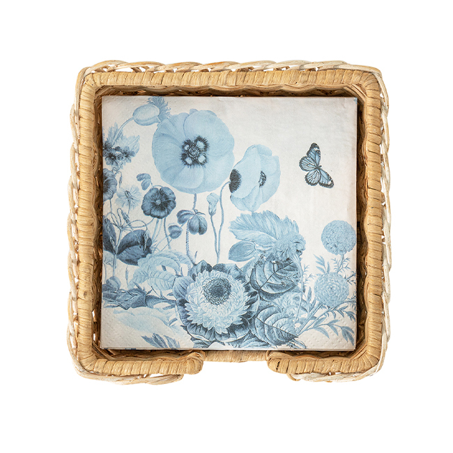 Juliska Field of Flowers Luncheon Paper Napkin - Chambray | Set of 20 in holder