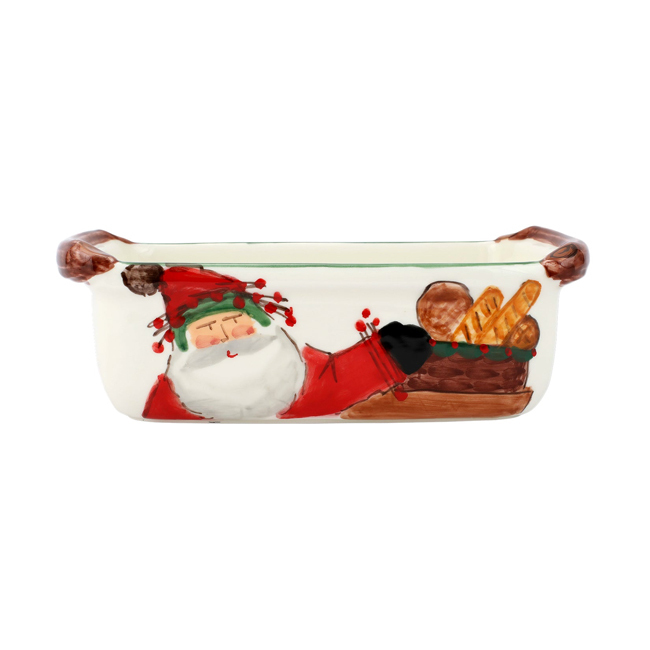 Vietri Old St. Nick Loaf Pan - Side