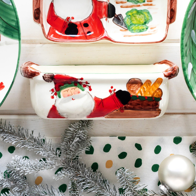 Vietri Old St. Nick Loaf Pan Lifestyle