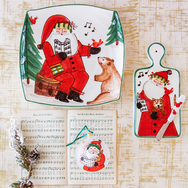 Vietri Old St. Nick 2023 Limited Edition Square Platter with other Limited Edition items