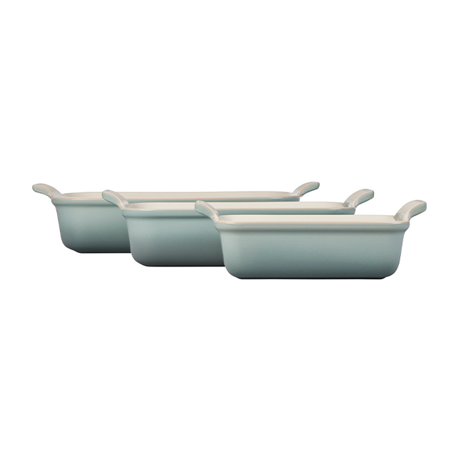 Le Creuset Heritage 3-Piece Rectangular Baking Dish Set - Sea Salt