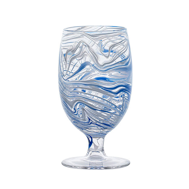 Juliska Puro Marbled Goblet | Blue