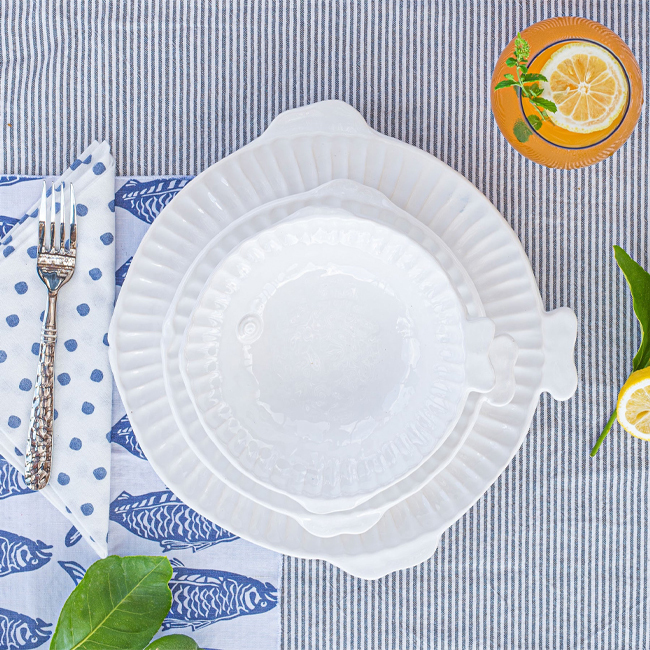 Vietri Pesce Serena Dinner Plate - Place Setting