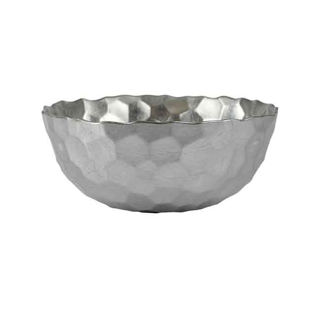 Vietri Rufolo Glass Platinum Honeycomb Medium Bowl - Side