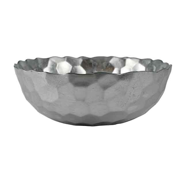 Vietri Rufolo Glass Platinum Honeycomb Large Bowl - Side