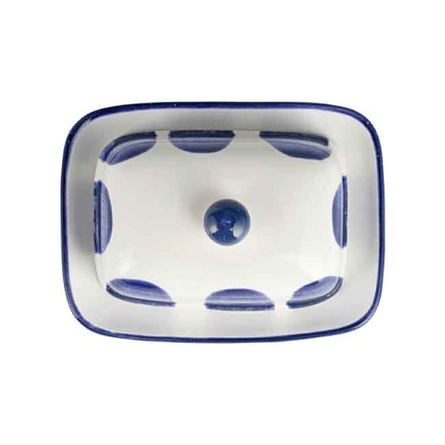 Viva by Vietri Santorini Dot Butter Dish - Top