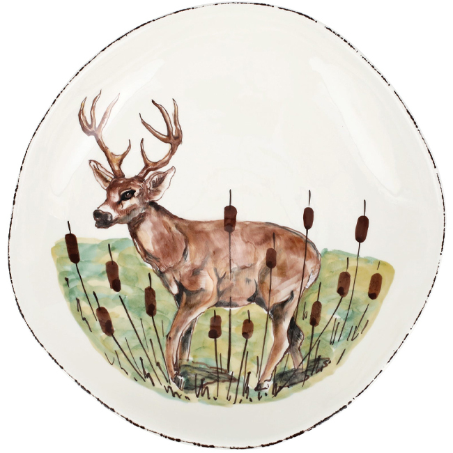 Vietri Wildlife Deer Large Bowl