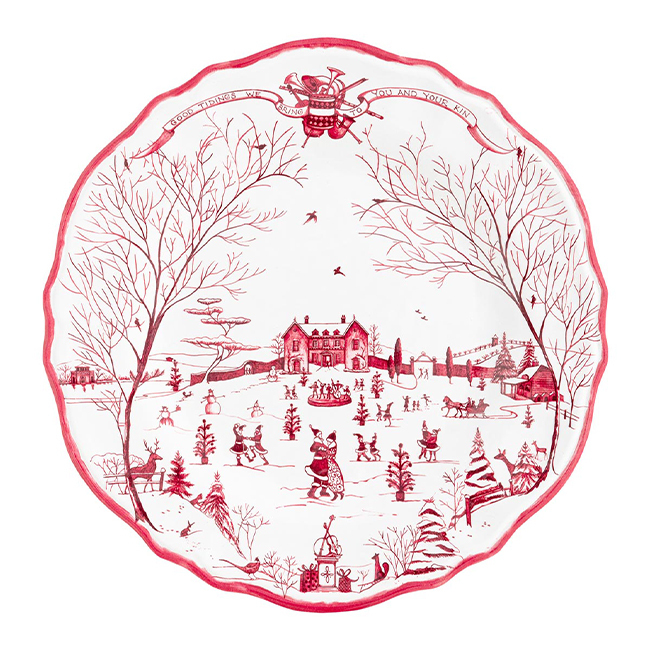 Juliska Country Estate Winter Frolic Melamine Dinner Plate | Ruby