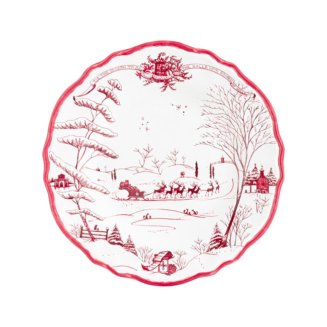 Juliska Country Estate Winter Frolic Melamine Salad/Dessert Plate | Ruby