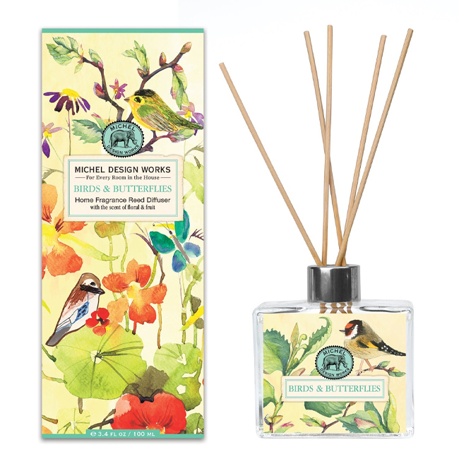 Michel Design Works Birds & Butterflies Home Fragrance Reed Diffuser